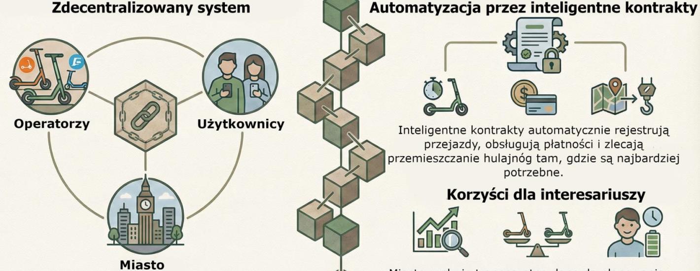 System oparty na technologii blockchain do zarządzania flotą hulajnóg elektrycznych